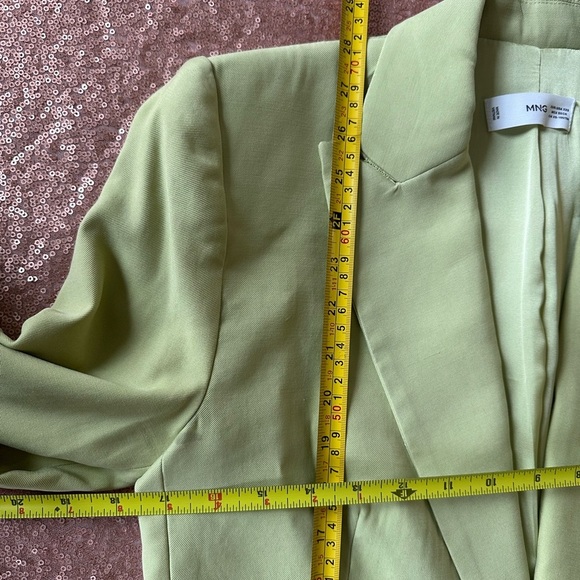 MNG Mango Blazer Women XXS Green Double Breasted  Stretch  Pockets, Relax/Resort - Picture 8 of 9